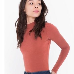 American Apparel Burnt Orange Mock Neck